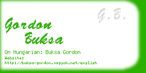 gordon buksa business card